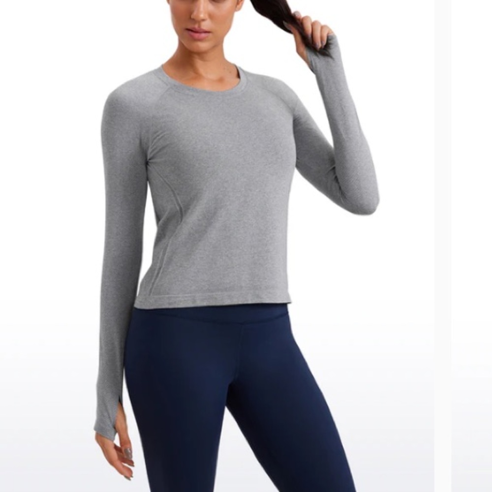 CRZ YOGA Gray Long Sleeve Top